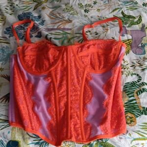 Urban Outfitters Vibrant Orange and Purple Bustier